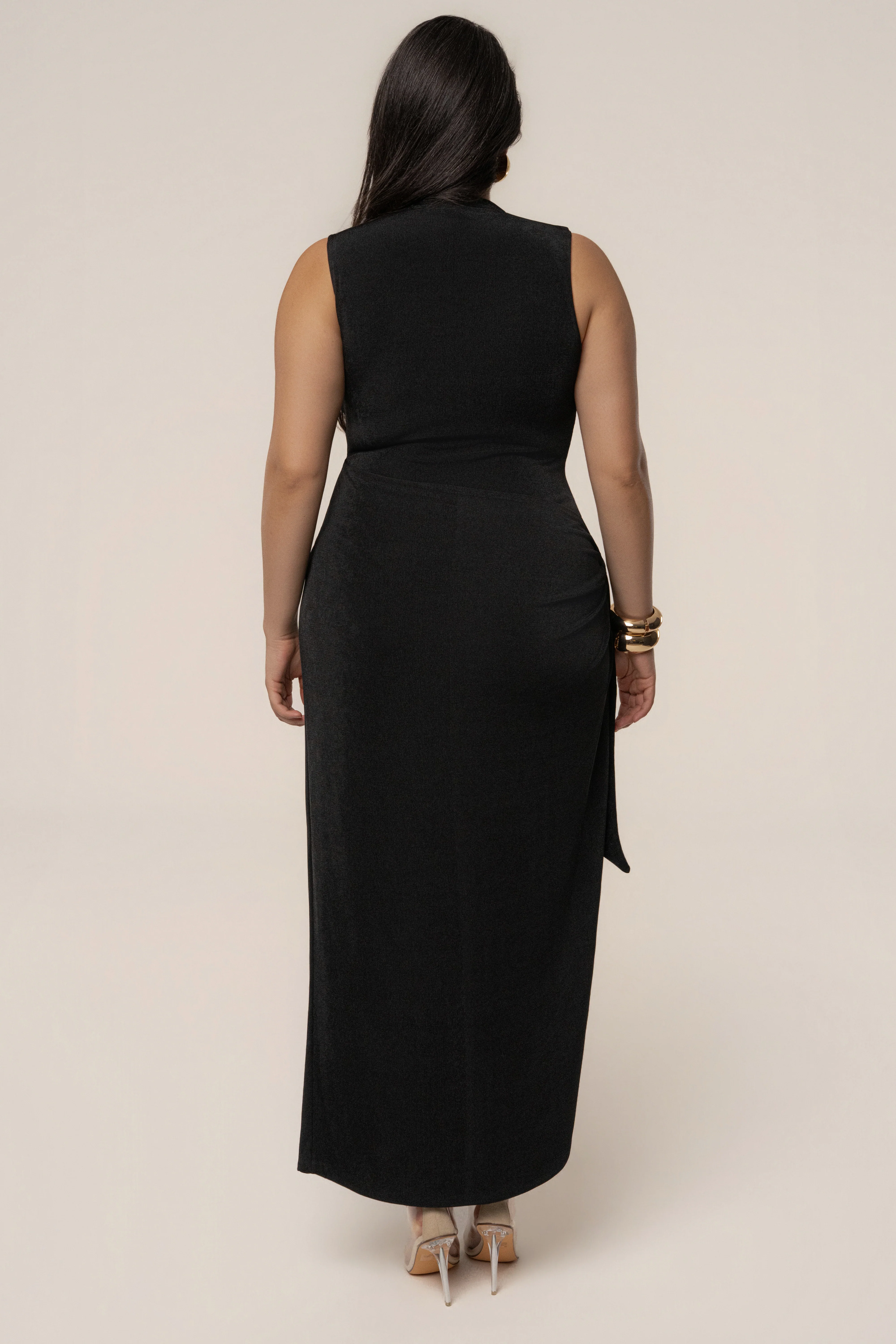 Black Aubree Midi Dress