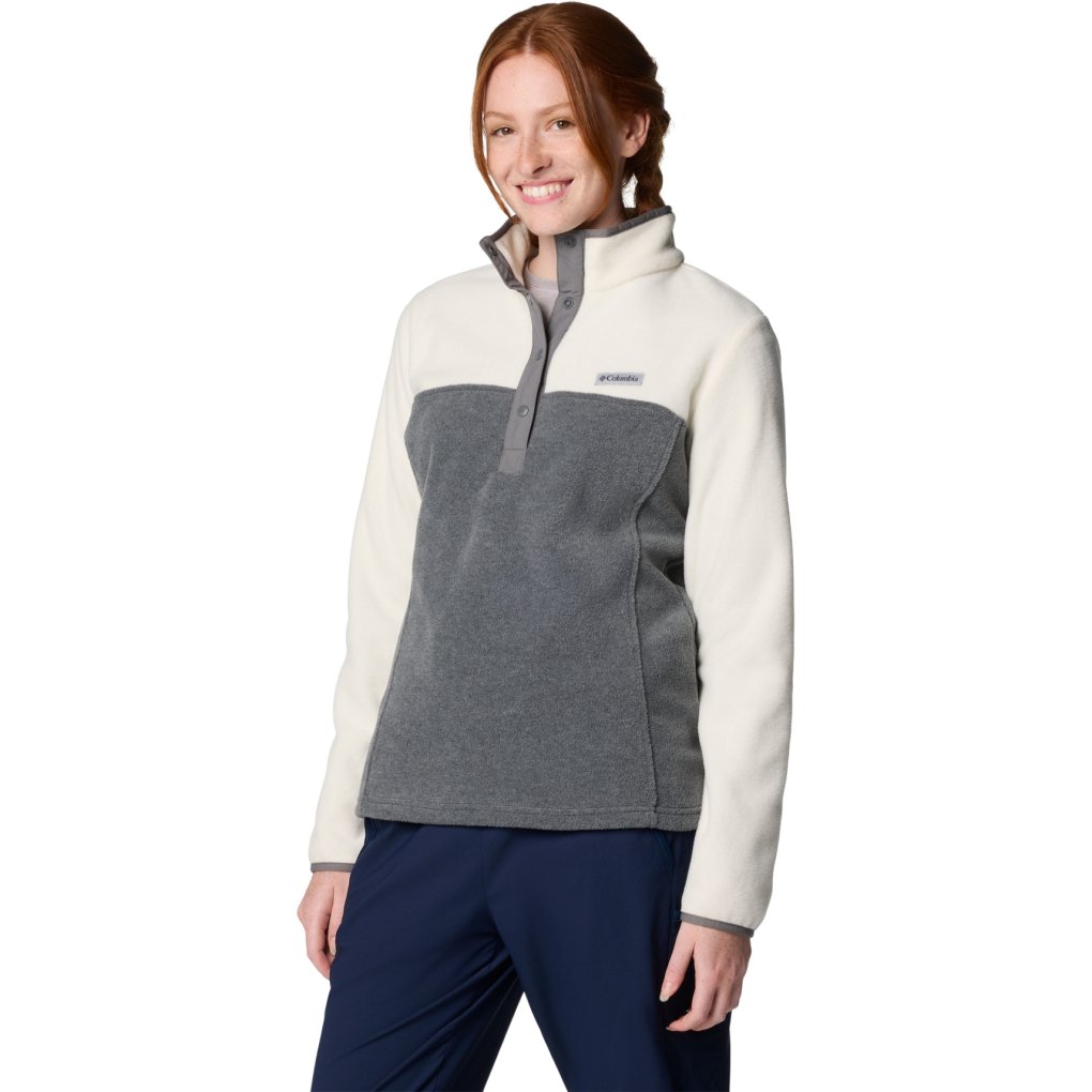 Columbia Benton Springs 1/2 Snap Pullover II Women - City Grey Heather/Chalk