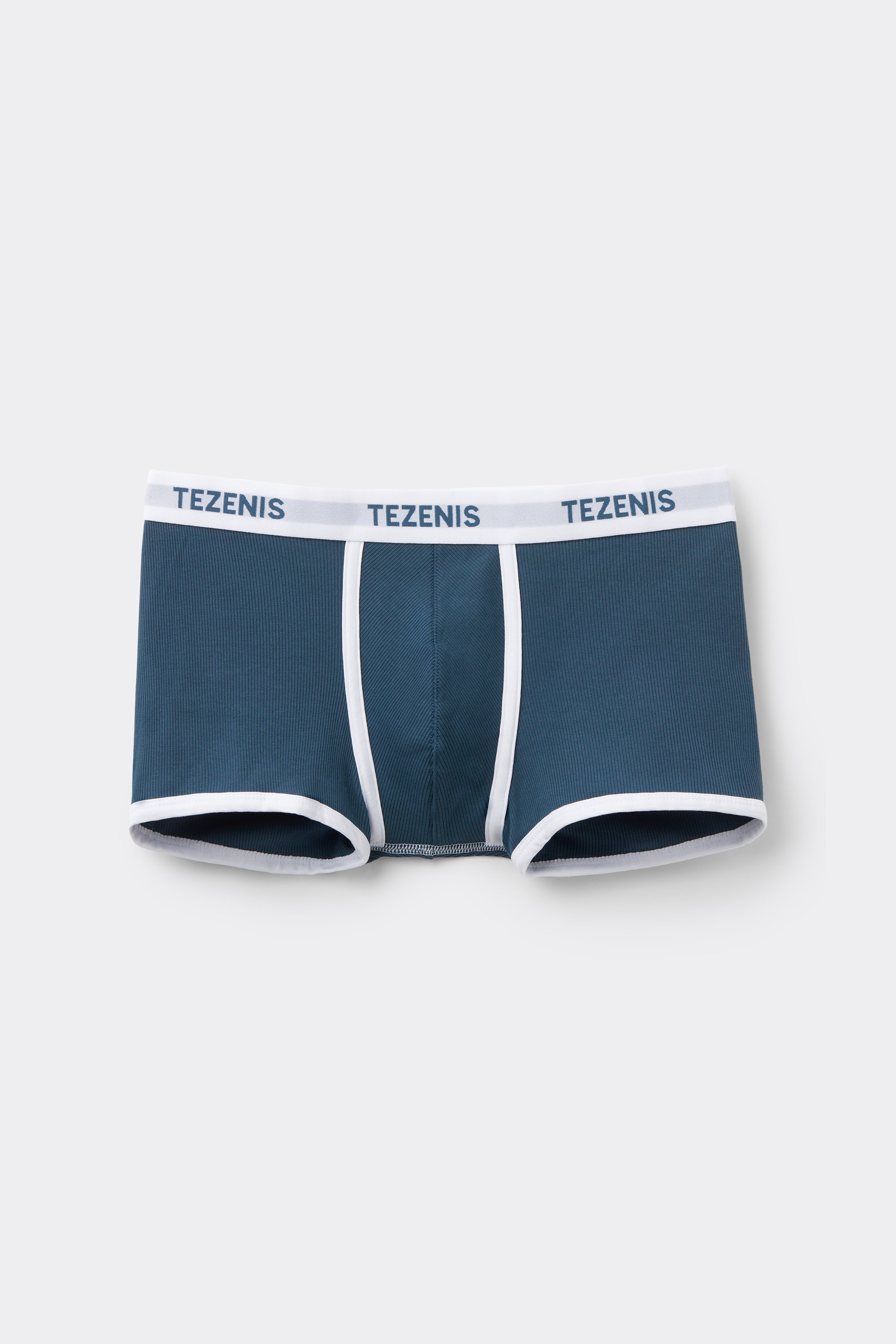 Ribbed Cotton Boxers with Logo Elastic
