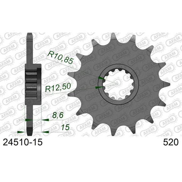 AFAM 520 Chain Kit Original Steel TypeKAWASAKI 636 NINJA ZX-6 R (ZX636C) - 2005 - 2006Ref: 01670245