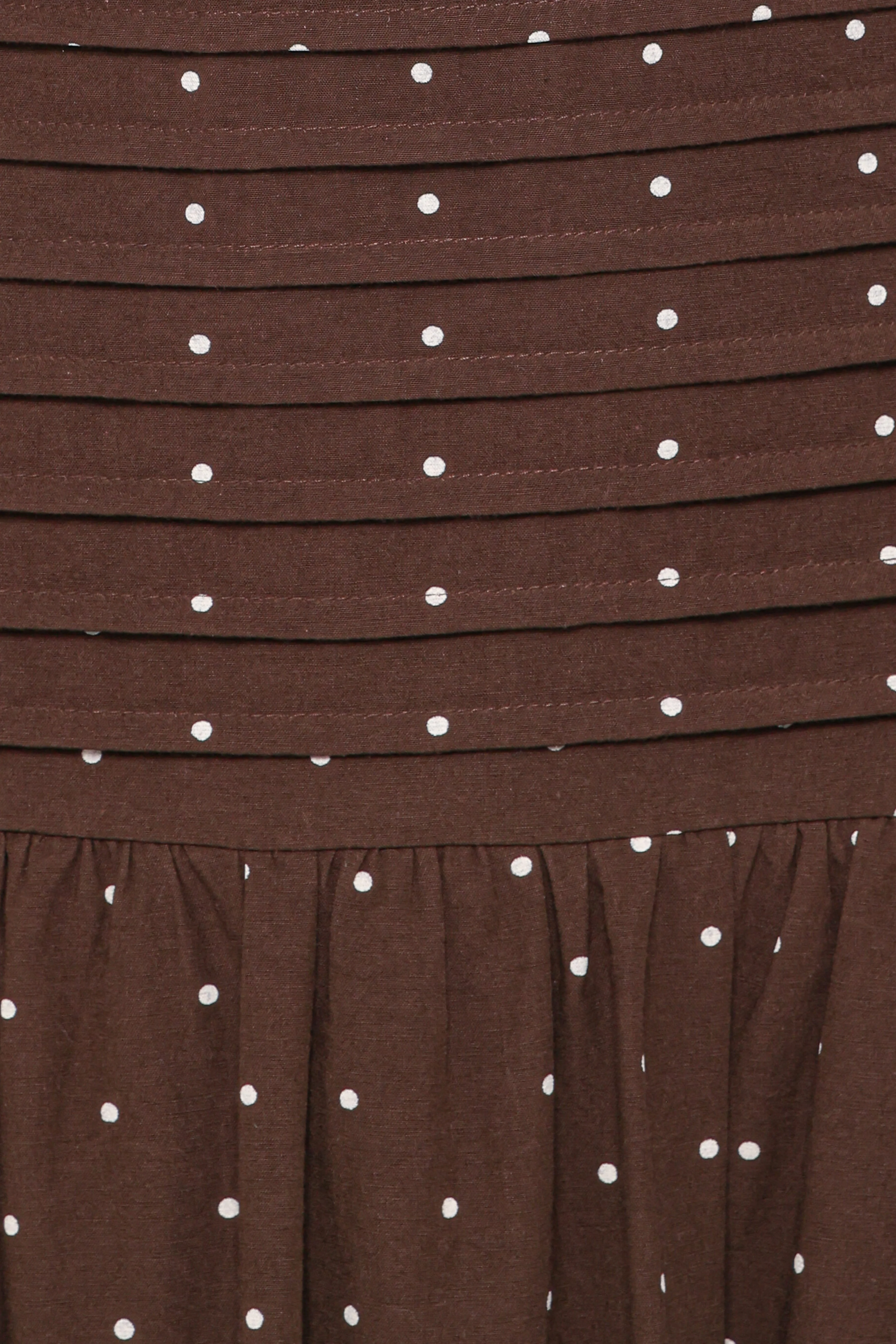 Mischa Maxi Dress - Brown Polka Dot