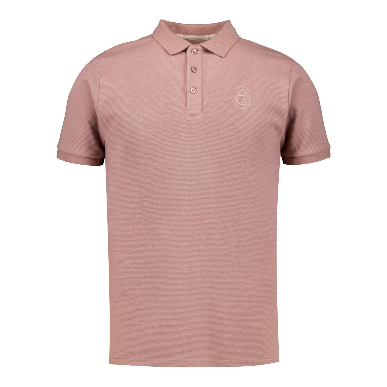 Mens Plum Noir Rib Polo Shirt  Dusky Pink
