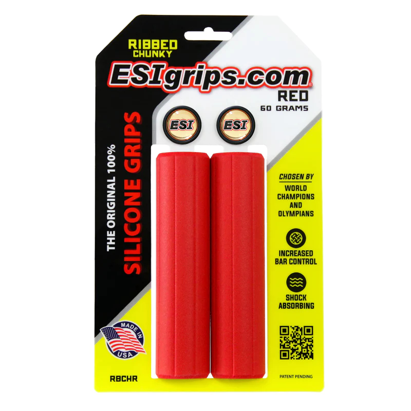 ESI Grips Ribbed Chunky Handlebar Grips - Red