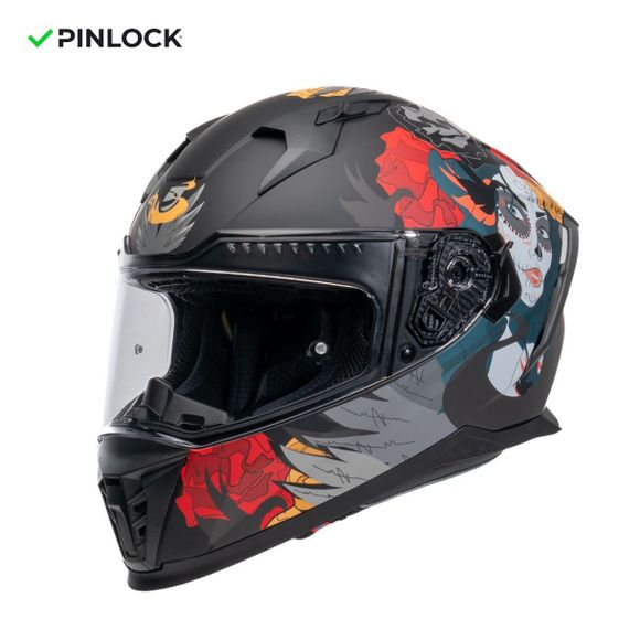 DXR EROS CALAVERA Full Face Helmet - BlackRef: DX0690