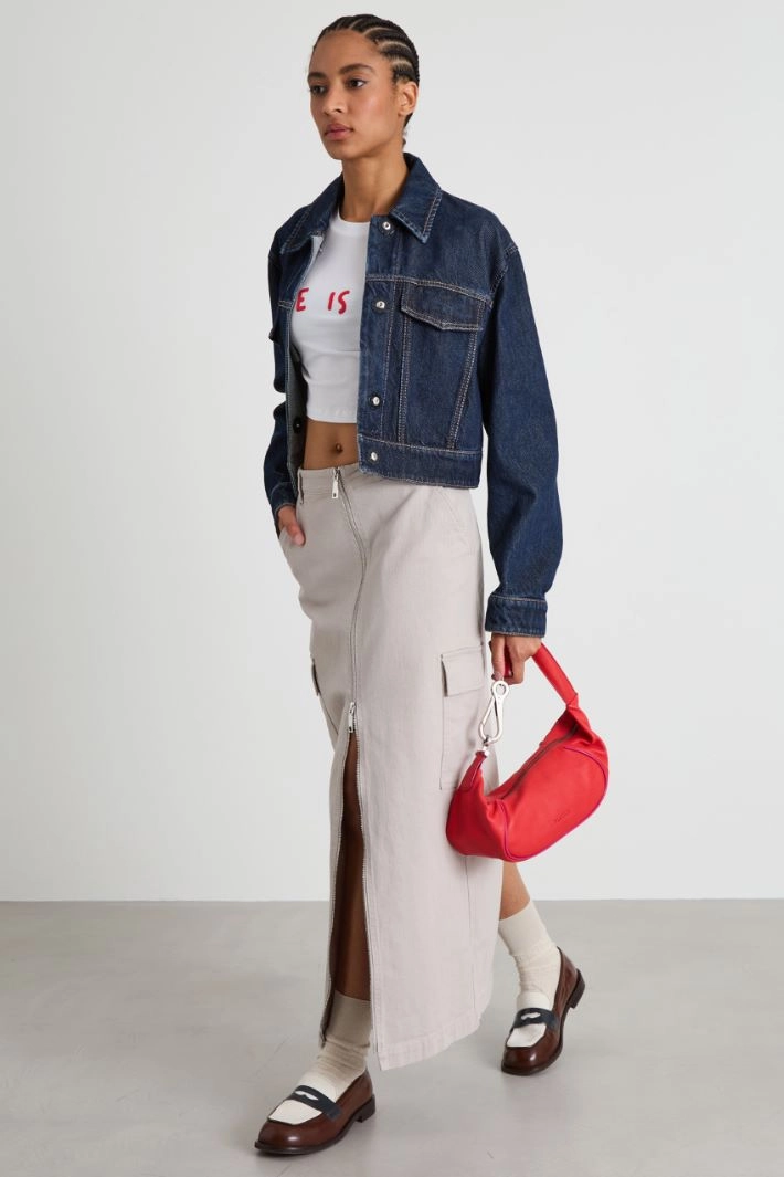 Cotton drill cargo skirt - ICE