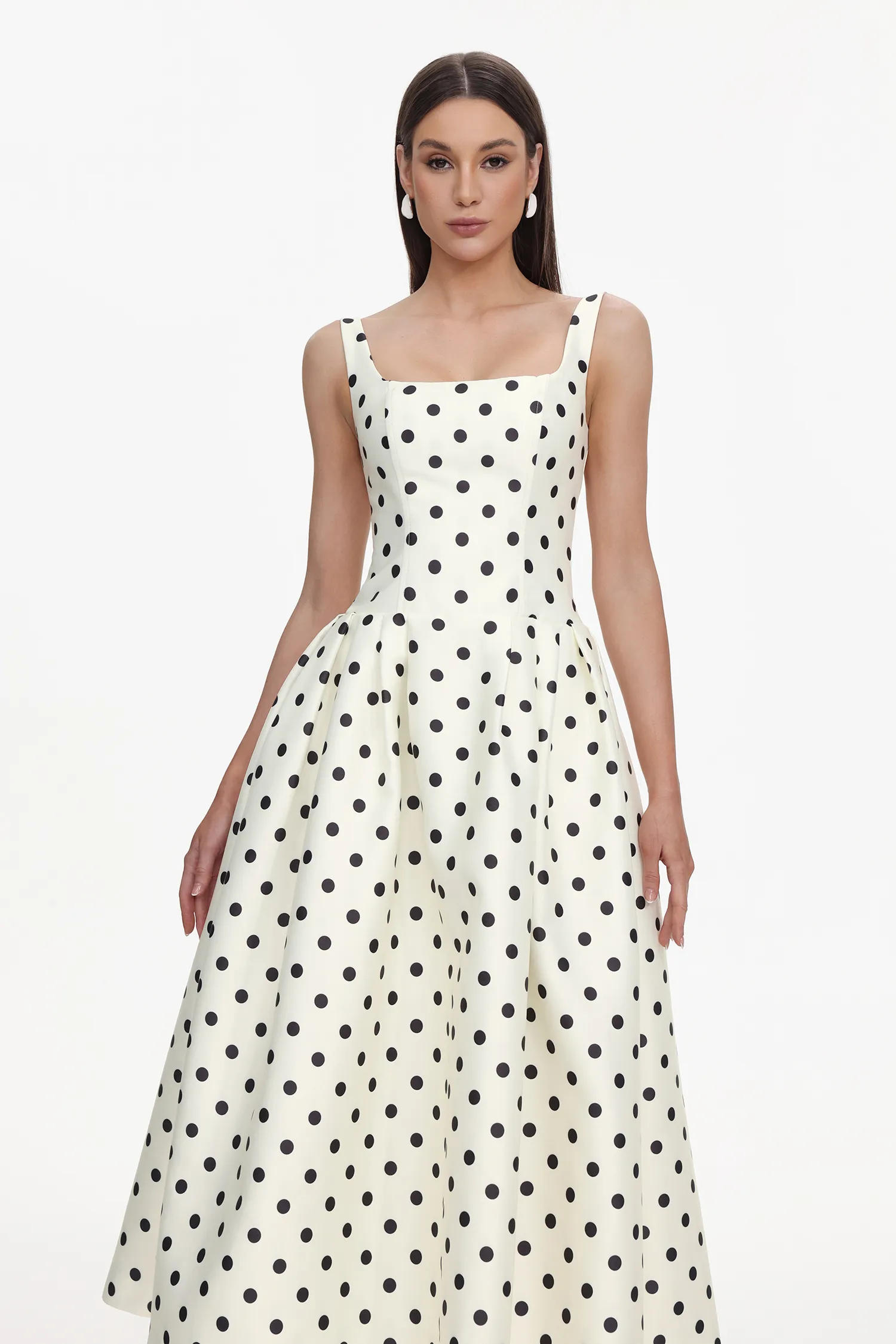 Zada Sleeveless Wave Point Maxi Dress