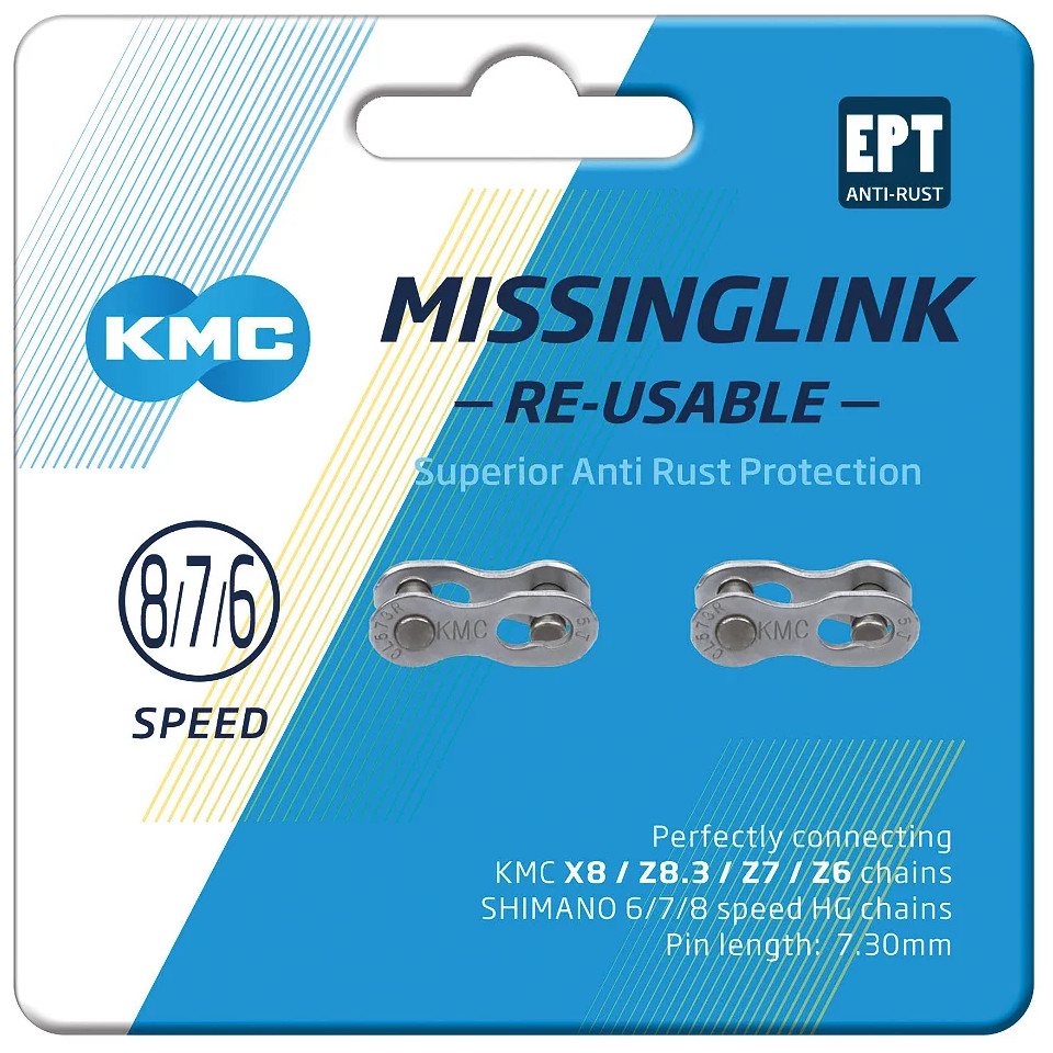 KMC MissingLink 7/8R EPT Chain Connector - 7.3mm - KMC / Shimano - 7/8-speed - 2 pcs.