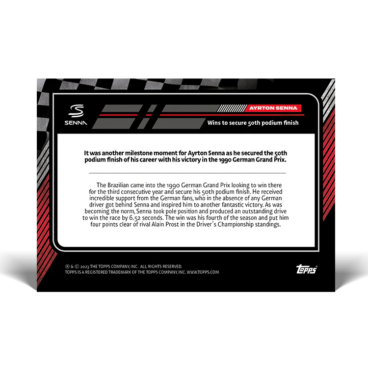 Topps UK - The Story of Senna - Card #29