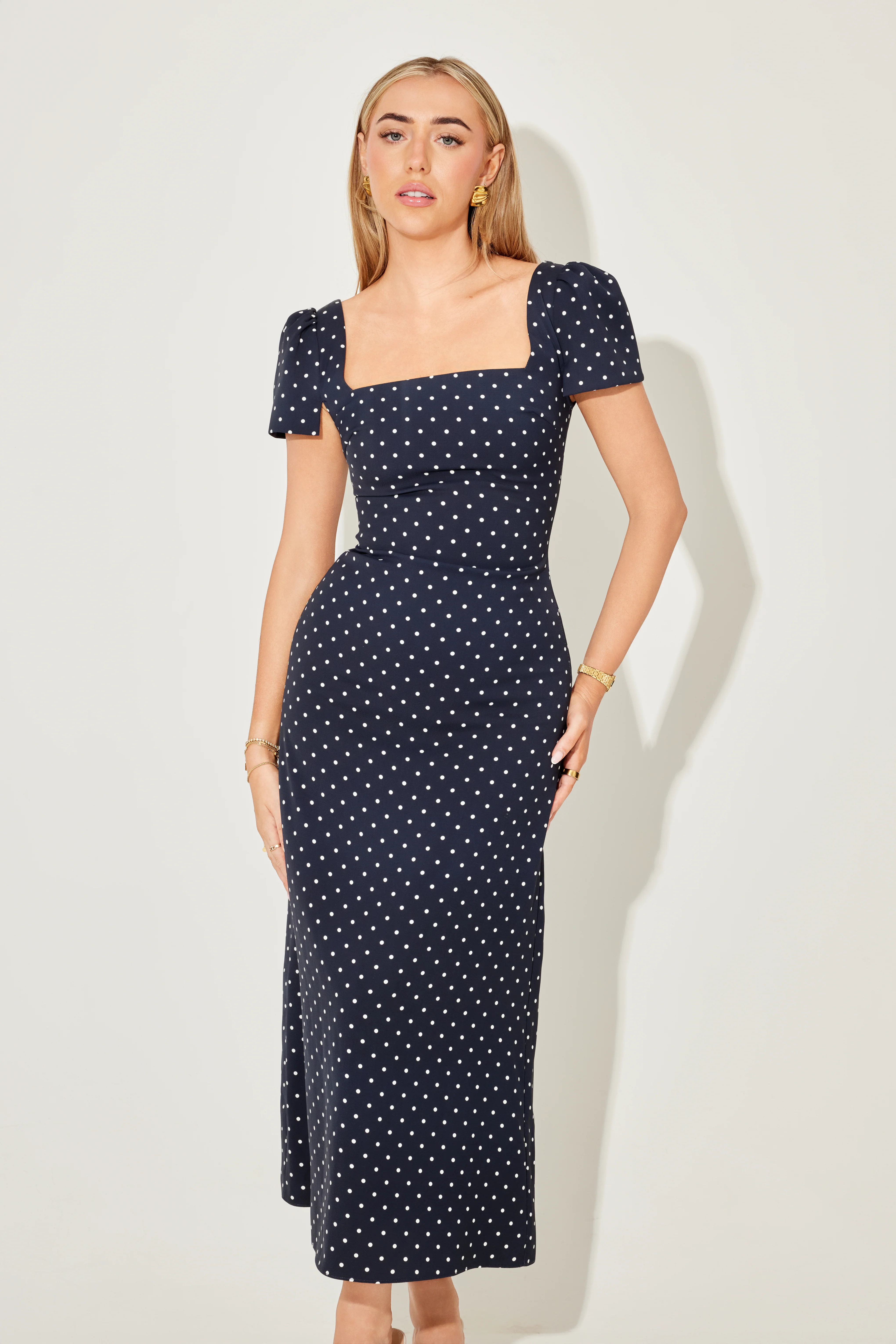 Square Neck Slip Midi Dress