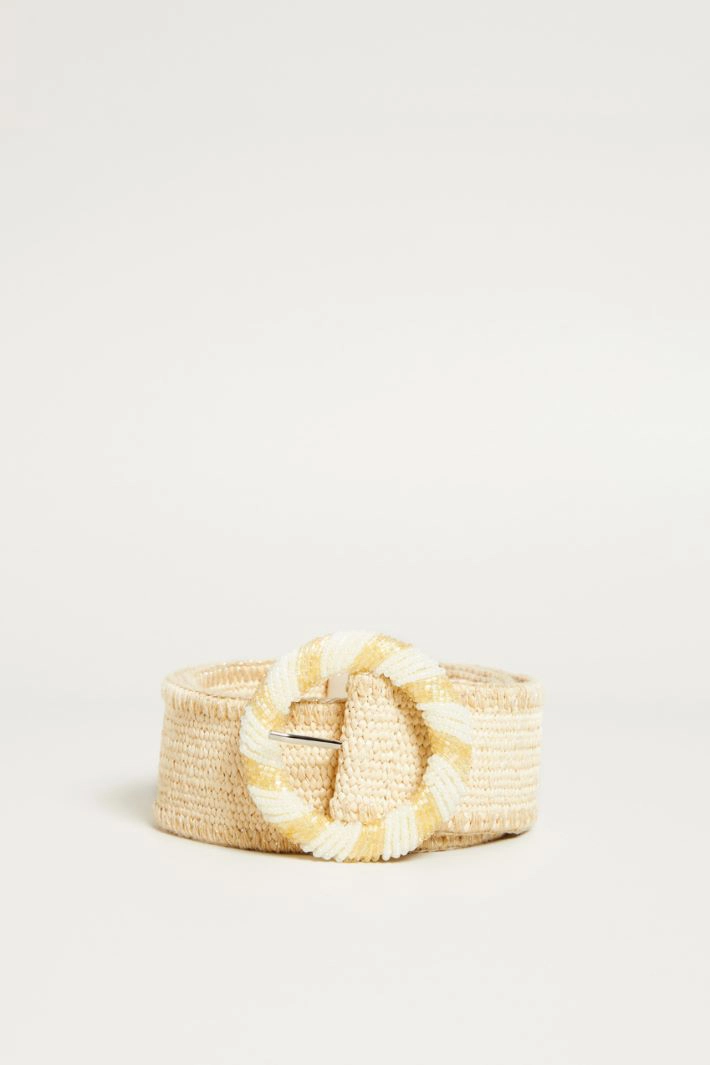 Raffia belt - BEIGE