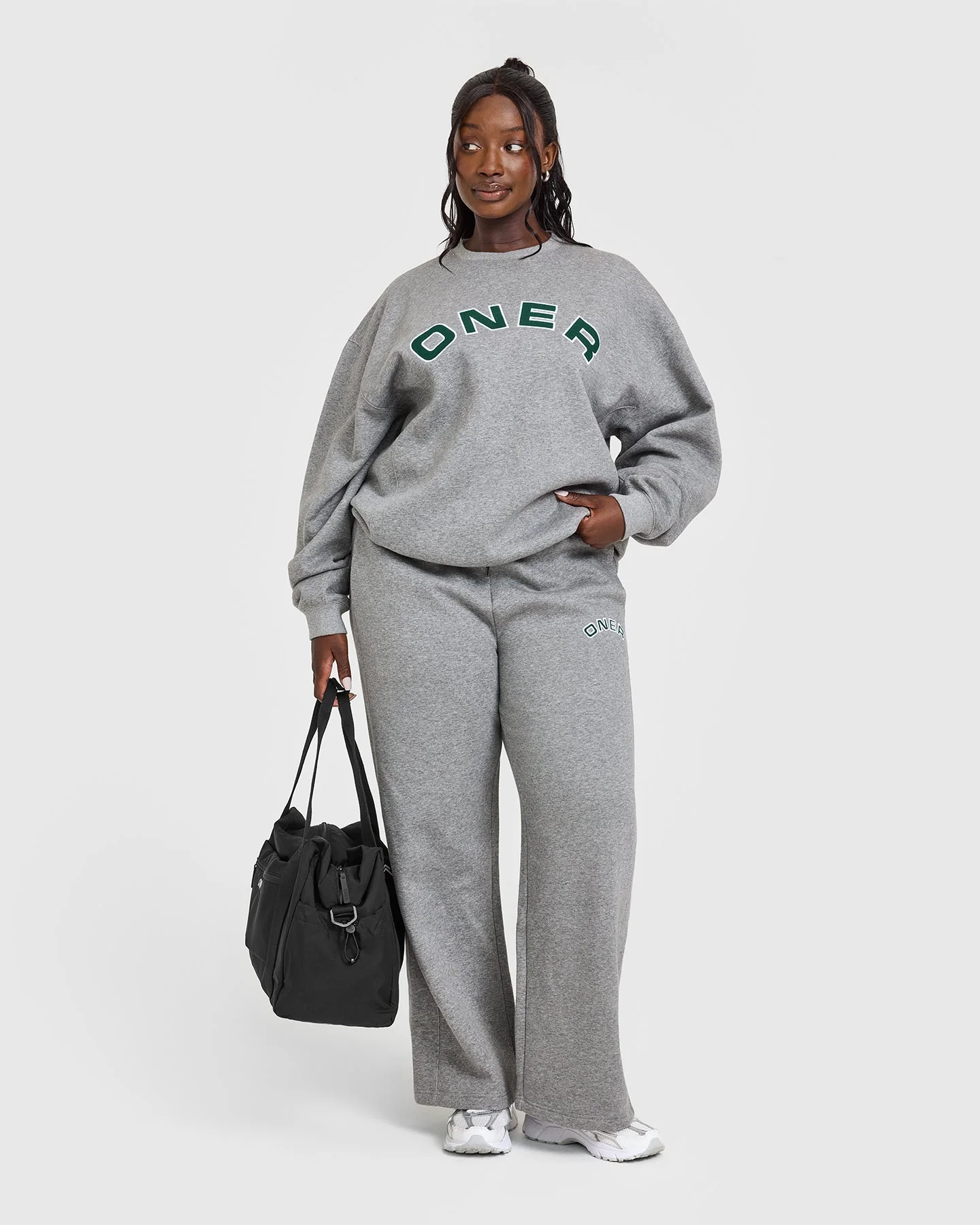 Foundations Oversized Graphic Sweatshirt | Charcoal Marl