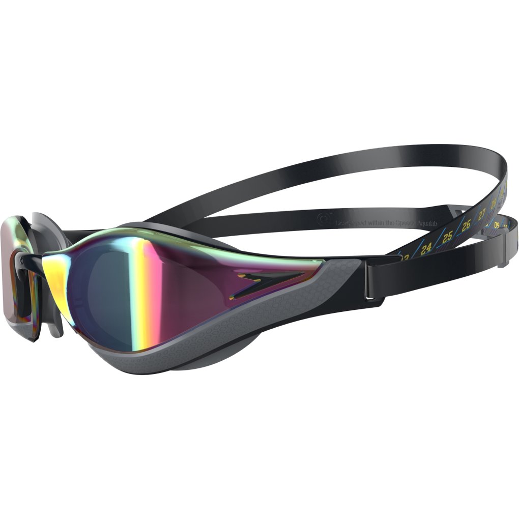 Speedo Fastskin Pure Focus Mirror Swimming Goggles - black/cool grey/ruby