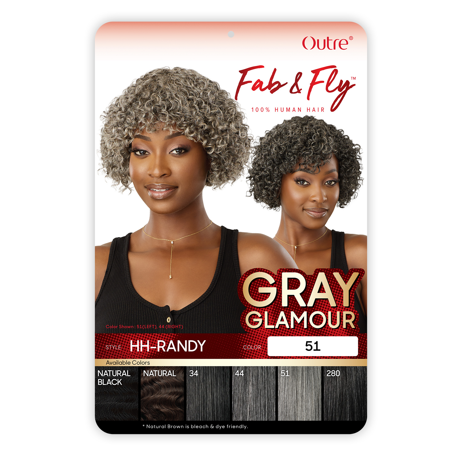 Outre Human Hair Wig Fab N Fly Gray Glamour HH-Randy