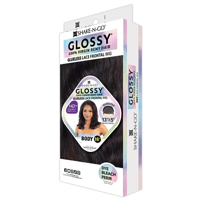 Shake N Go Glossy 100% Virgin Remy Hair Glueless 13x5 HD Lace Frontal Wig - BODY 16