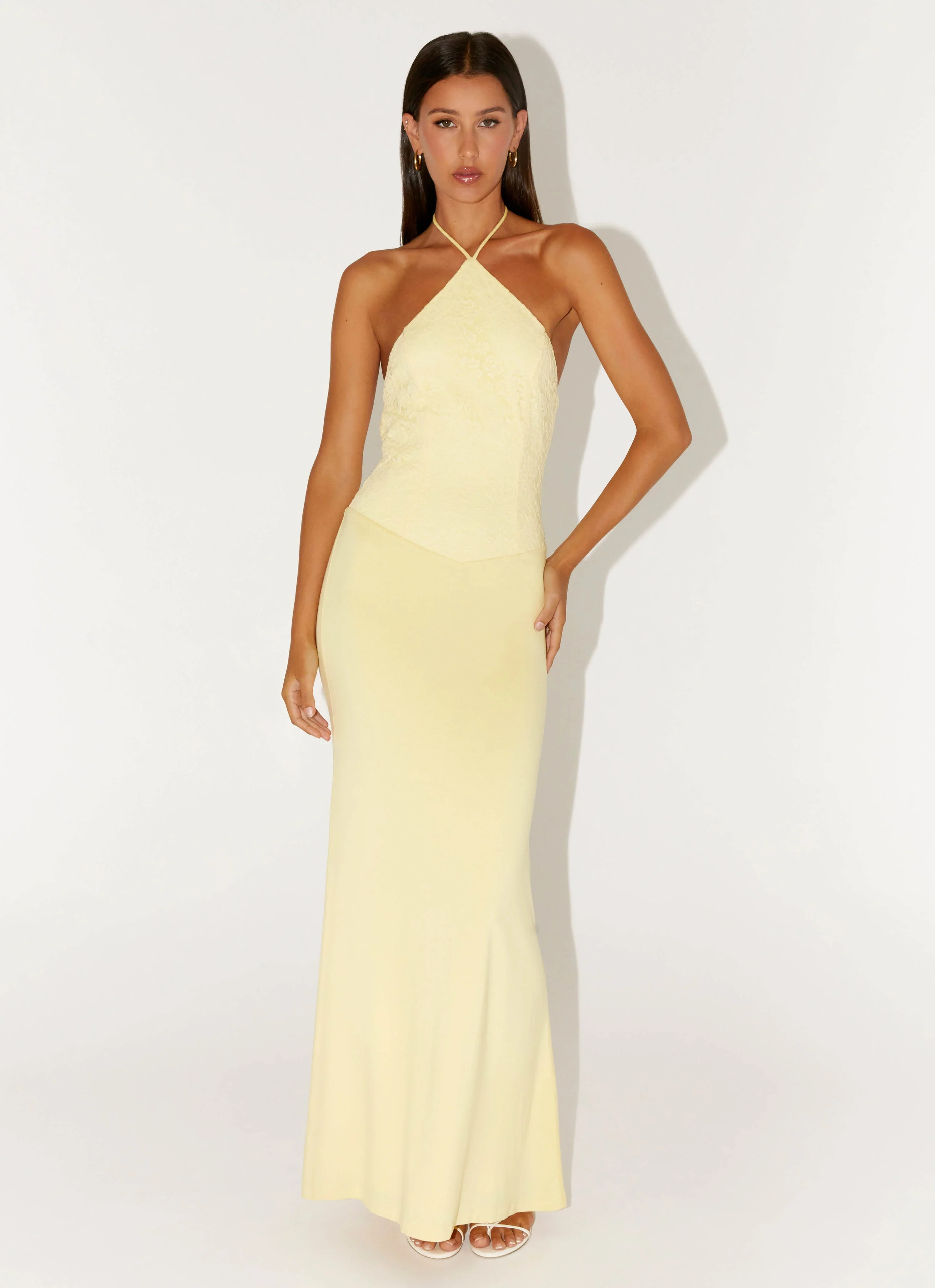Fiesta Halter Maxi Dress - Sunny Yellow