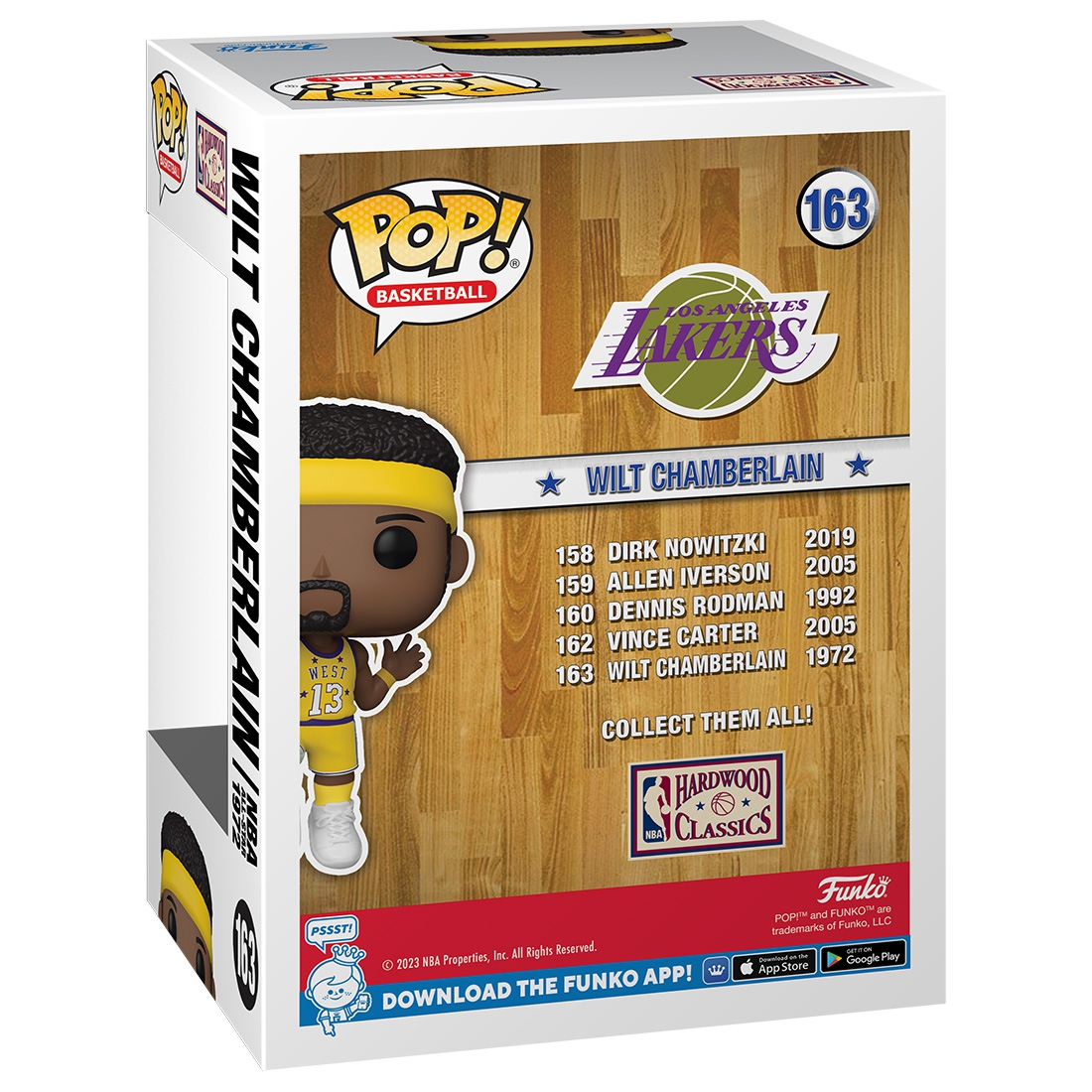 Funko POP! #163 Wilt Chamberlain Los Angeles Lakers 1972 NBA All-Star NBA Figure