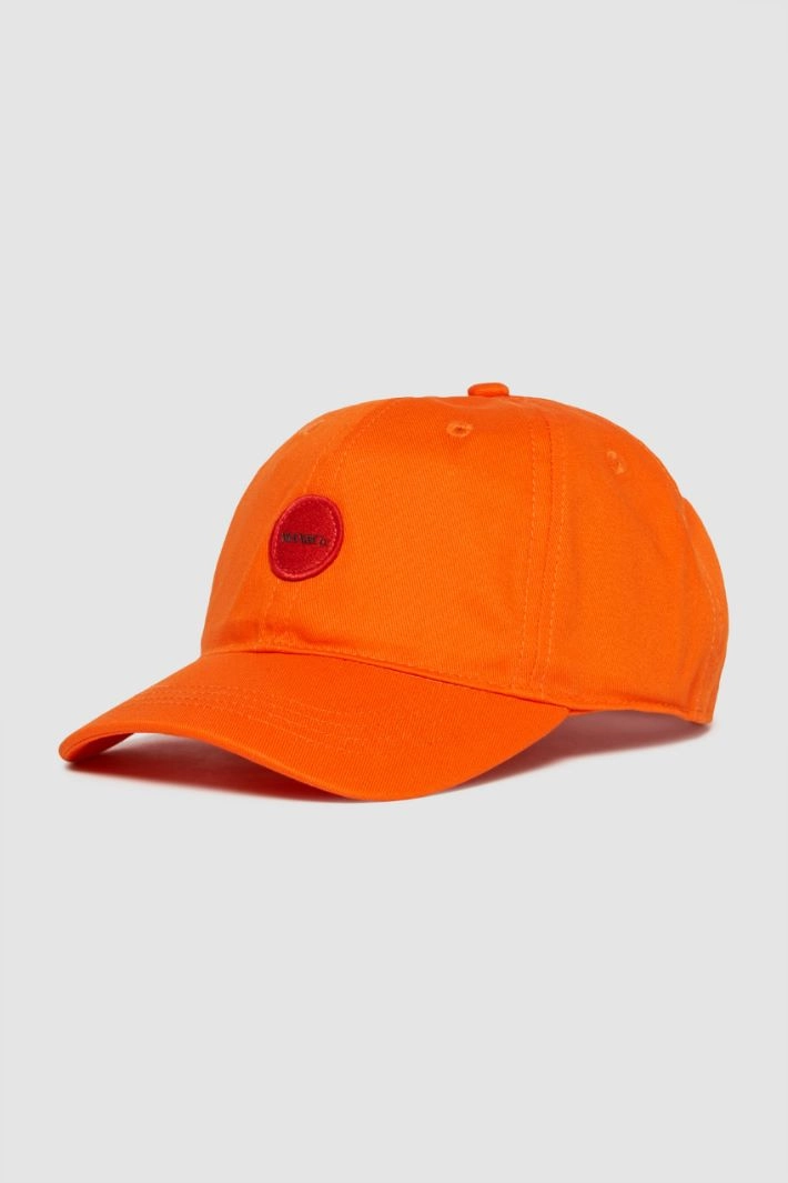 Contrast-Patch Baseball Cap - ORANGE