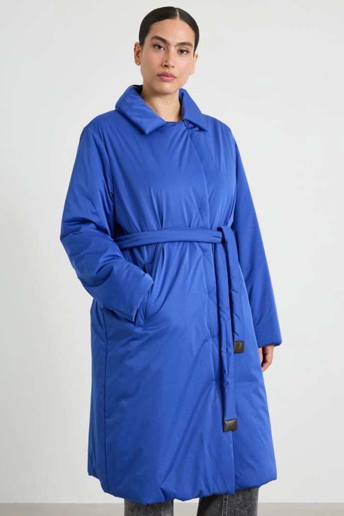 Water-repellent satin padded coat - BLUETTE