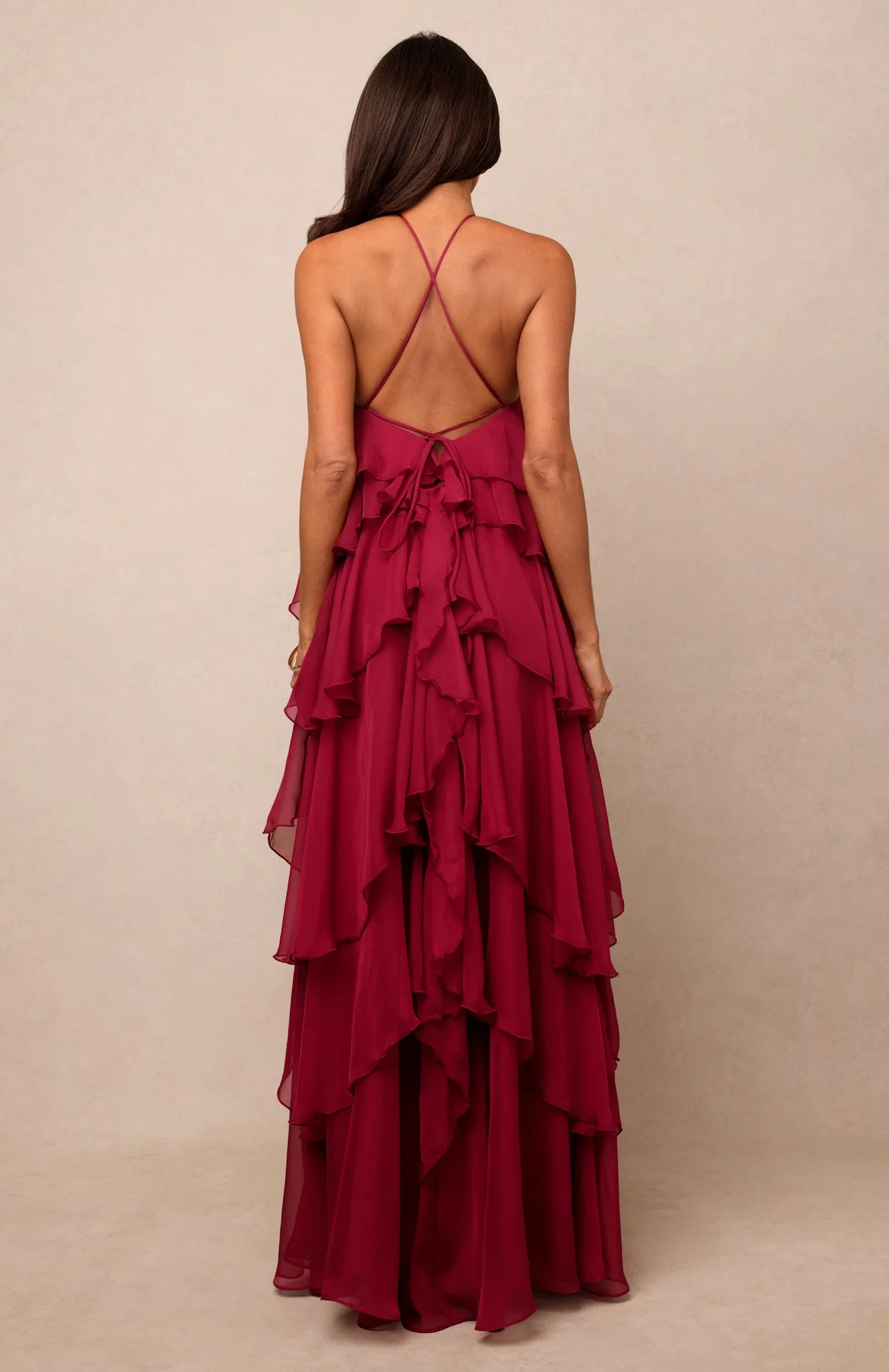 Golden Waves Maxi Dress Fuchsia