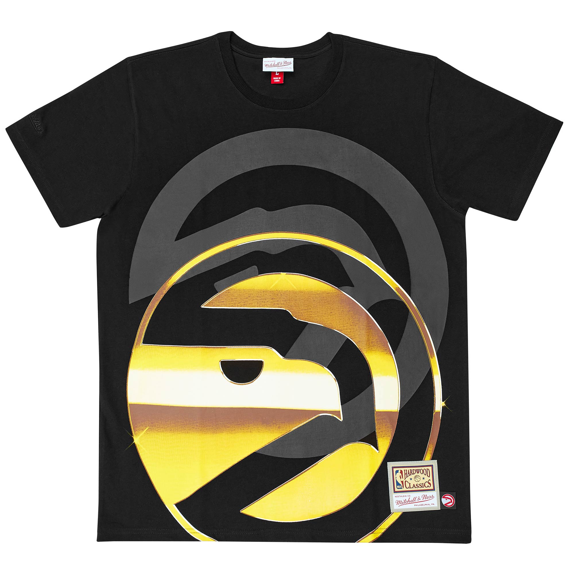 Atlanta Hawks Big Face 4.0 Heavyweight Mitchell & Ness NBA T-Shirt Black