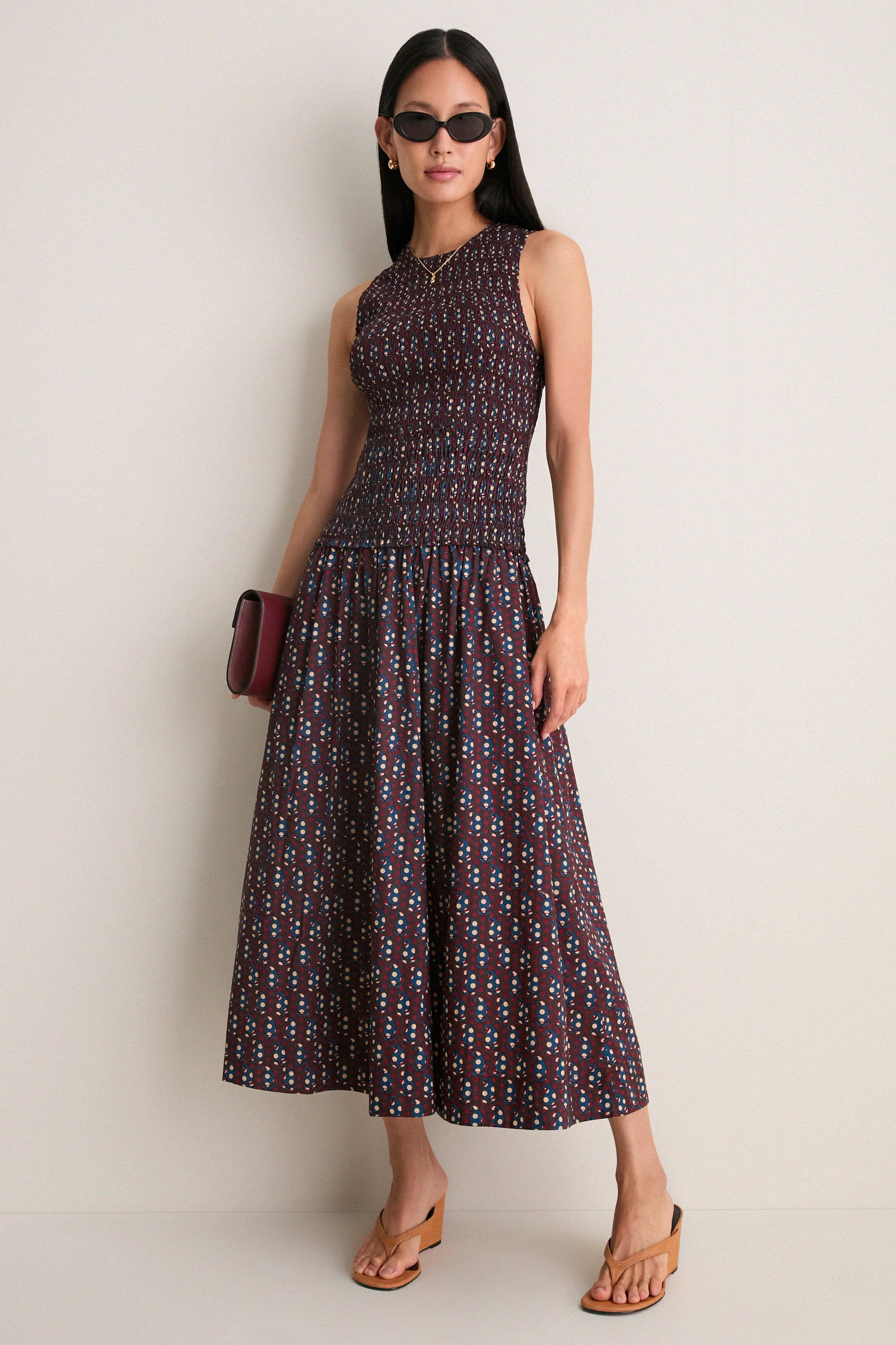 Block Print Polka Siempre Tank Maxi