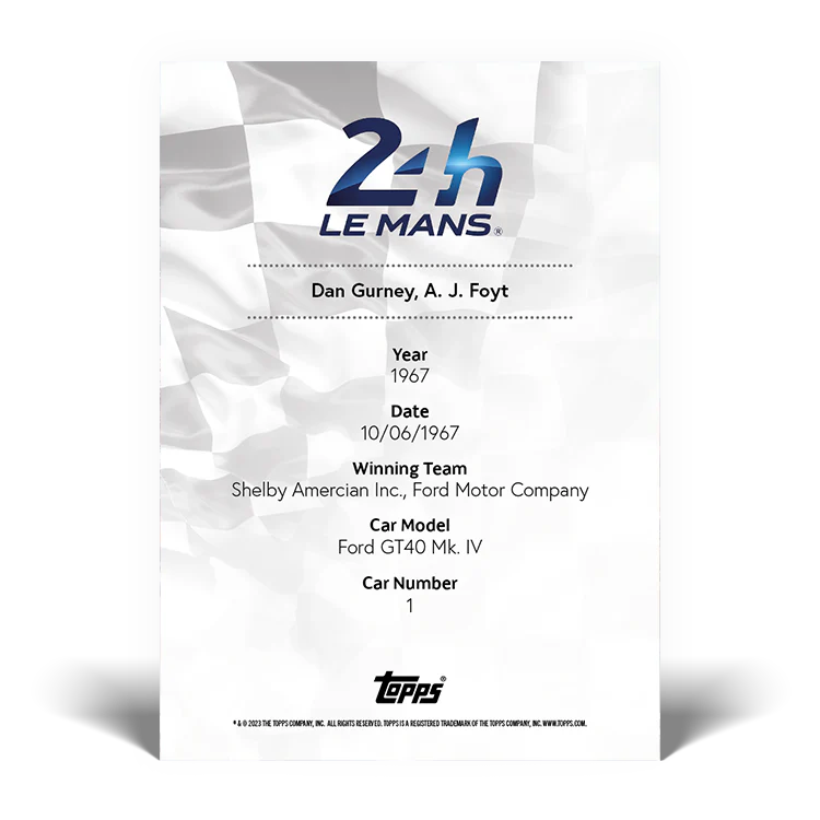 2023 Topps 24H of Le Mans Poster Art #22 - Topps UK