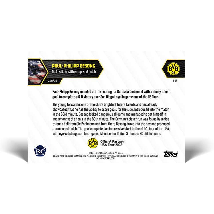 Topps UK - Makes it six with composed finish - BVB TOPPS NOW® Card #006