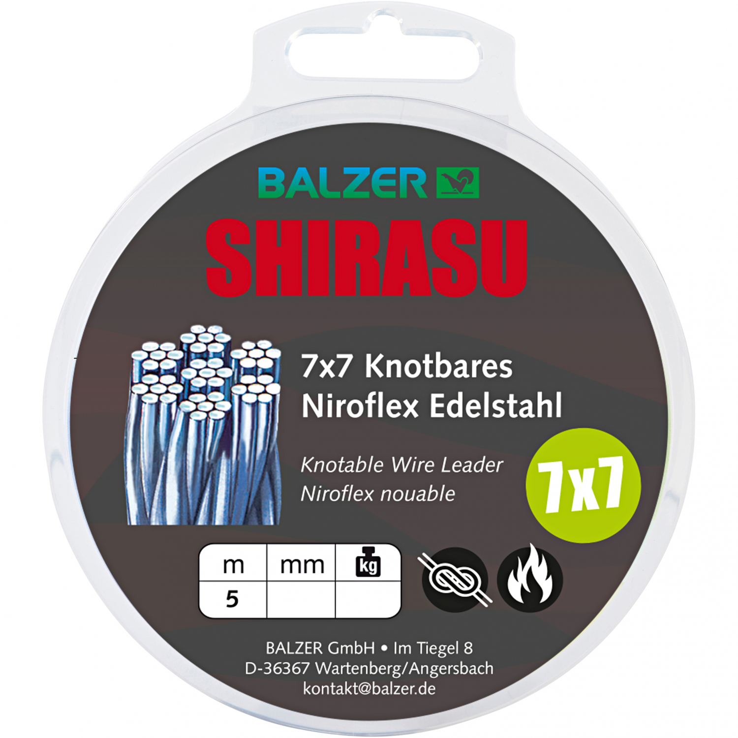 Shirasu 7x7 Steel Leader (Knotable\/Heatable)