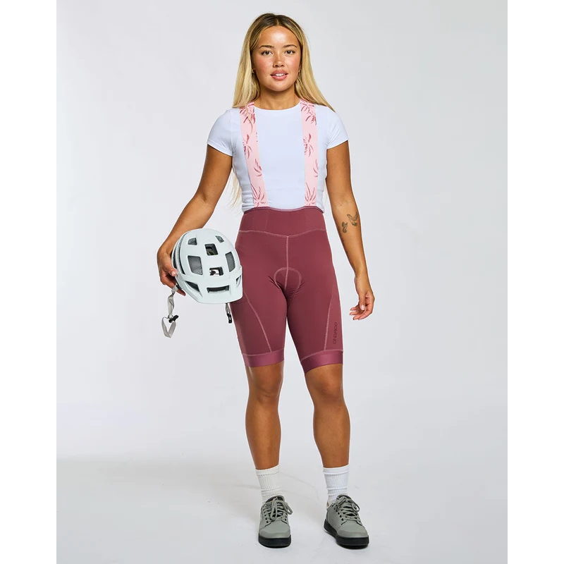 DHaRCO QOM Bib Shorts Women - Wild ginger/Pink Palm