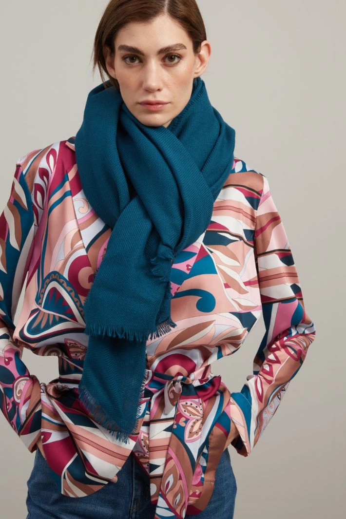 Textured stole - TEAL