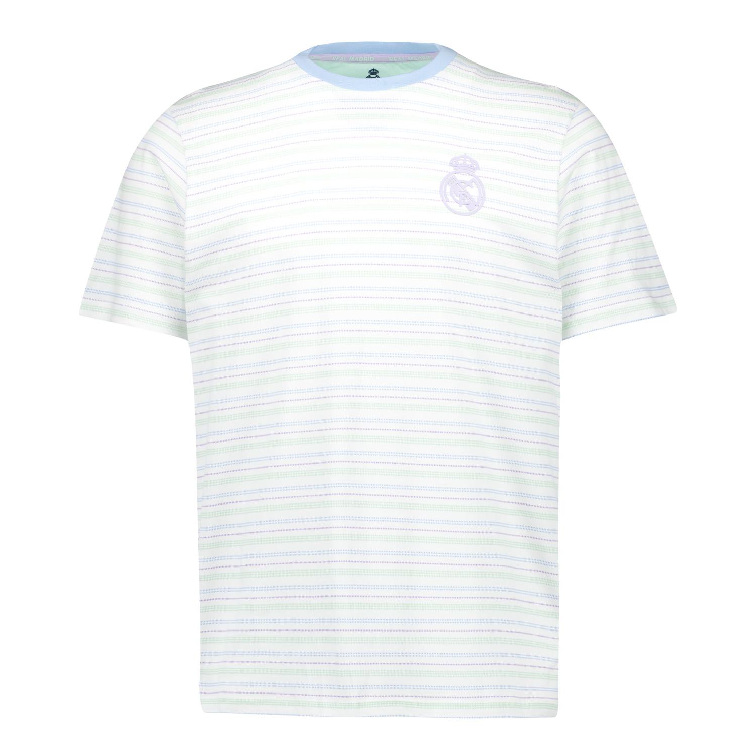 Mens Pastel Single T-Shirt Y/D Stripe Tee Light Real Madrid