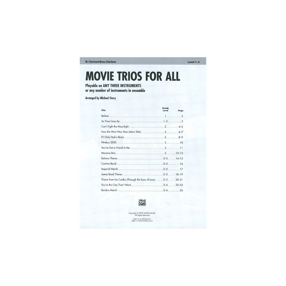 Alfred Music Publishing Movie Trios For All Clarinet – Thomann Ireland