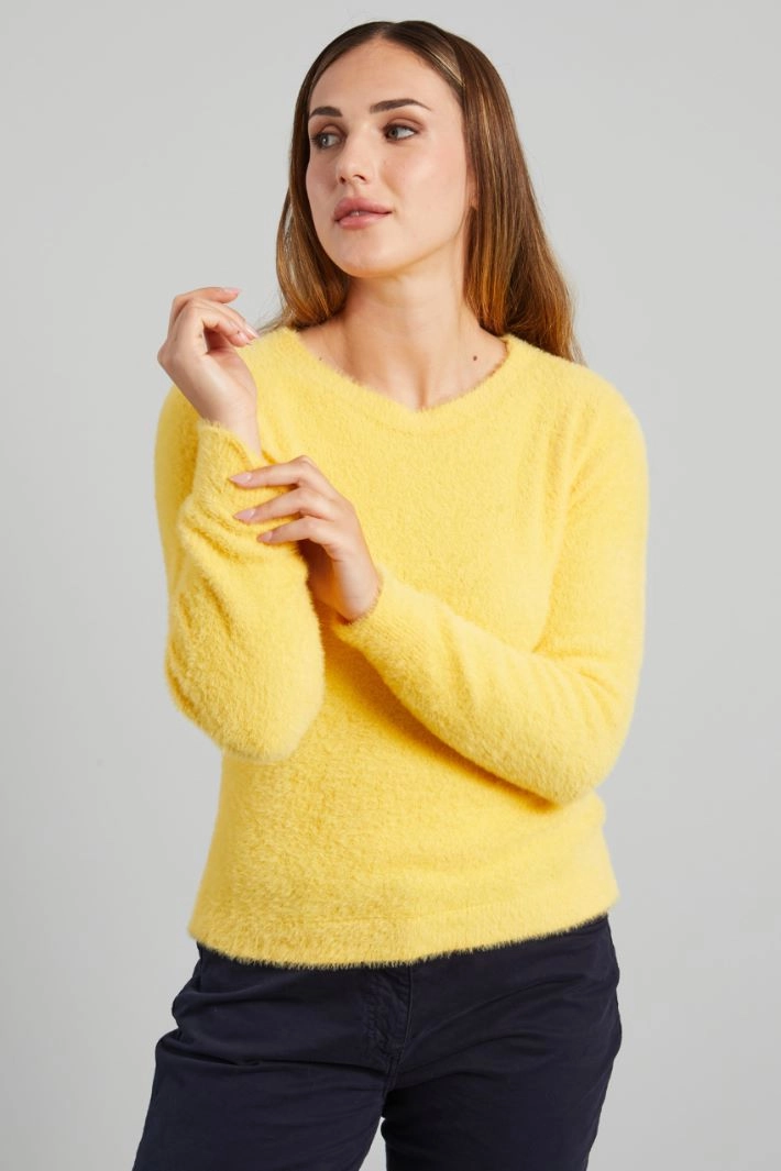 Brushed sweater - YELLOW