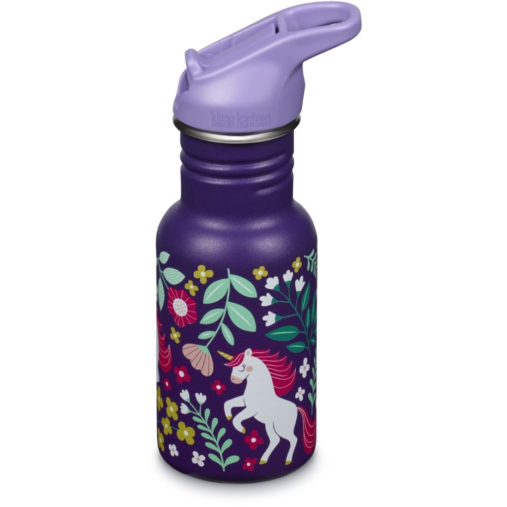 Klean Kanteen Kid Classic Bottle 355ml with Flip Sport Cap - leaping unicorn