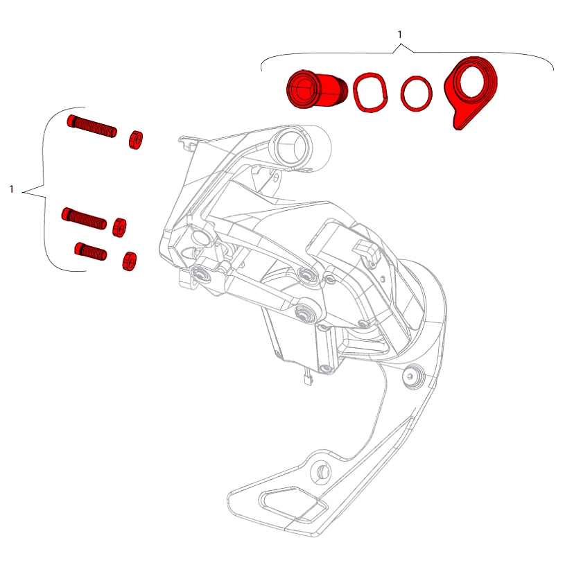 SRAM Bolt & Screw Kit for Red 36T eTap AXS Rear Derailleurs - 11.7518.093.008