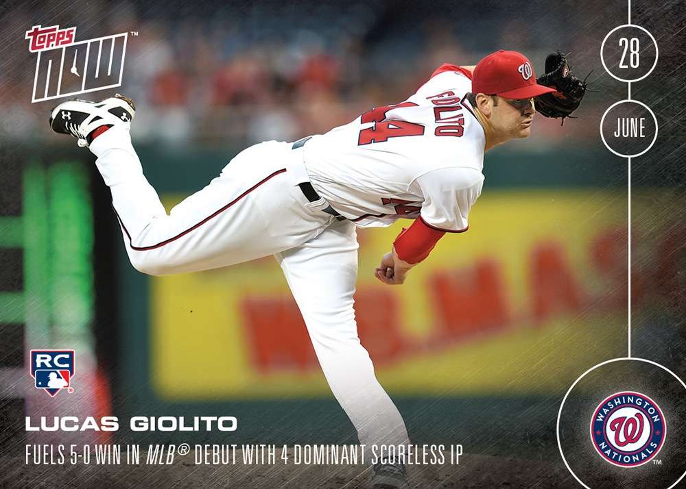 Lucas Giolito (RC) - 6/28/16 TOPPS NOW® Card 188 - Print Run: 1,891