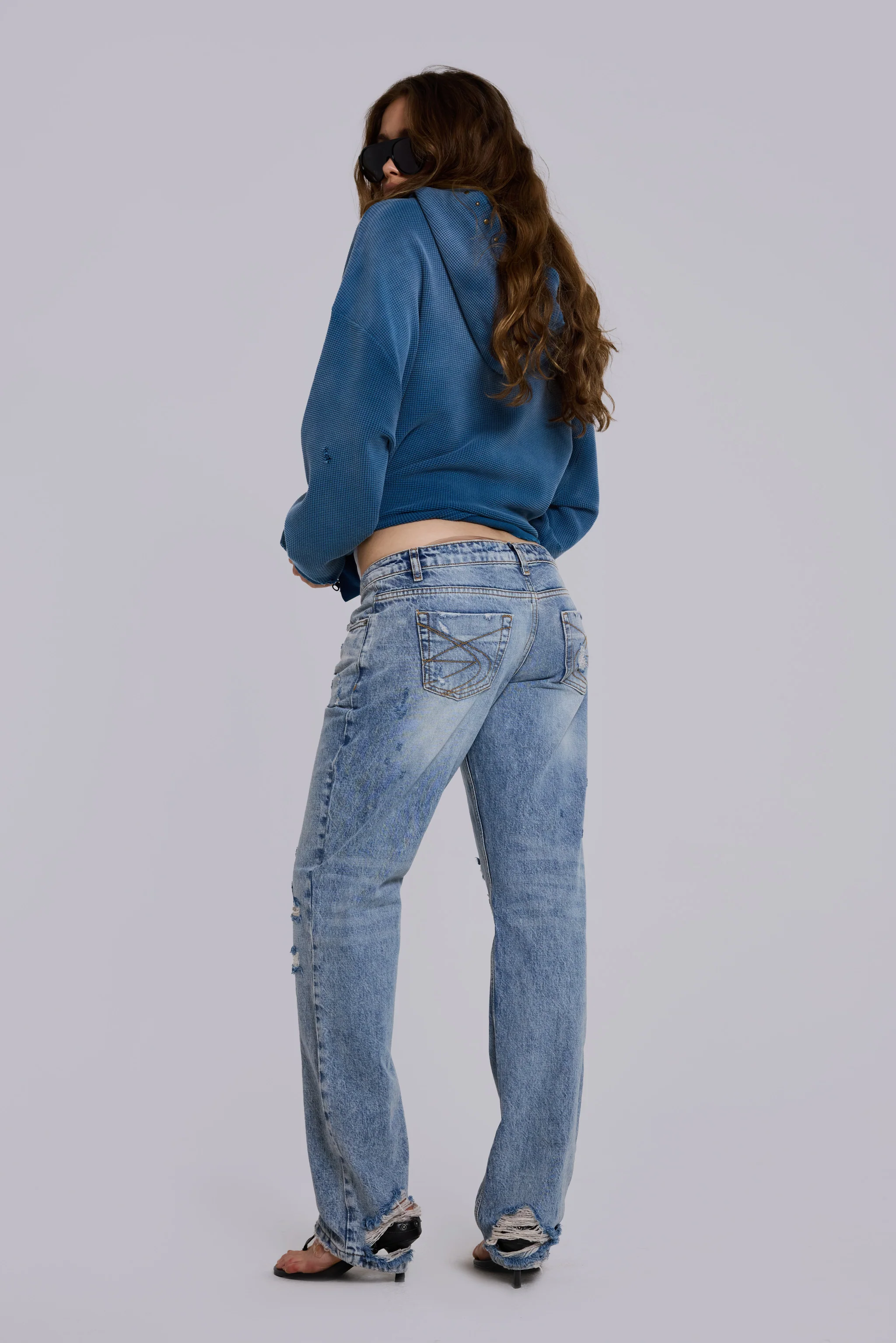 Rider Low Rise Straight Leg Jeans in Light Wash