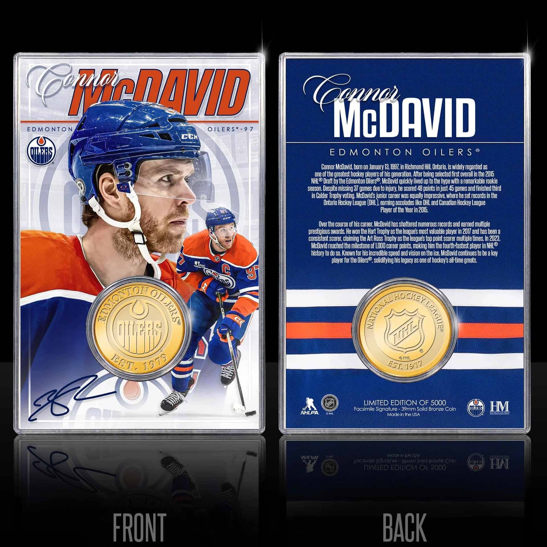 Connor McDavid Edmonton Oilers Acrylic Bronze Coin Holder