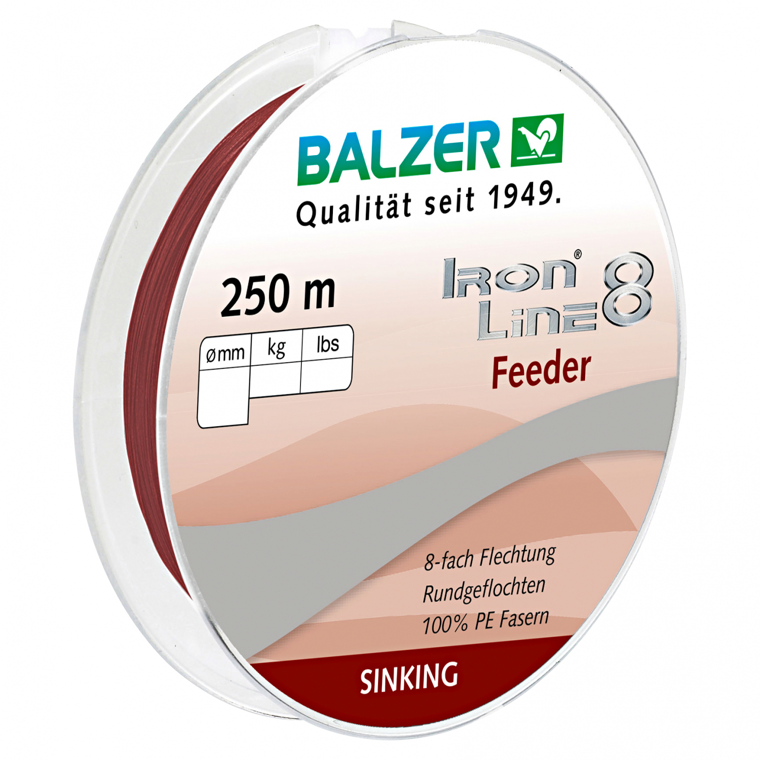 Balzer Fishing Line Iron Line Feeder (dark red, 250 m)