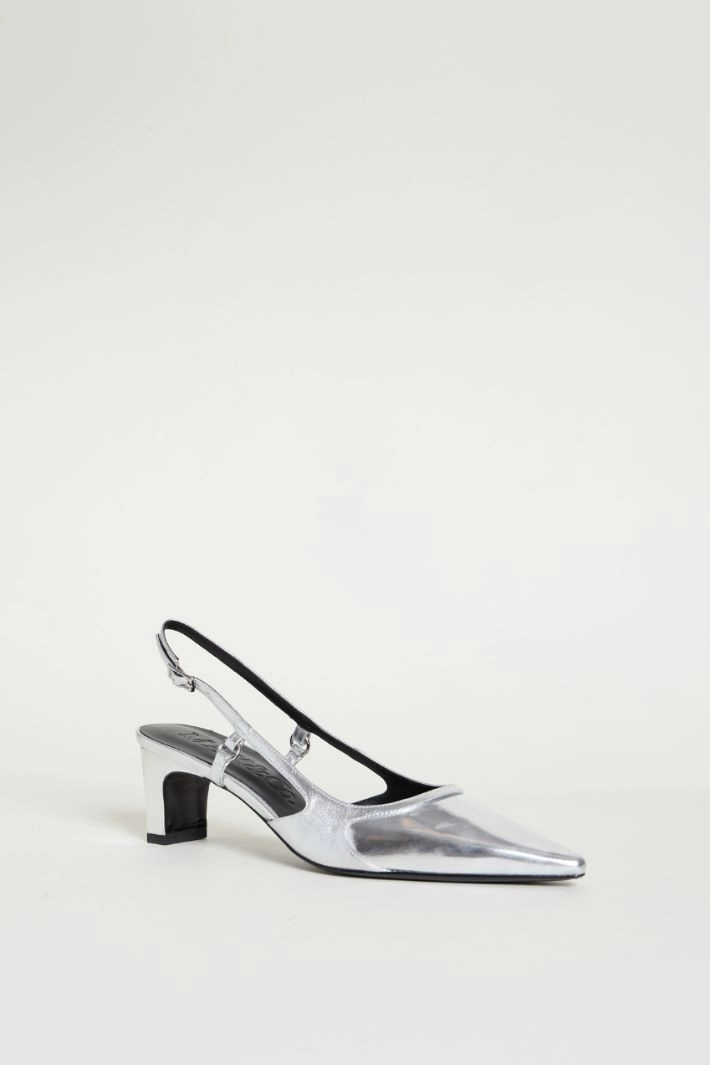 Leather slingbacks - SILVER
