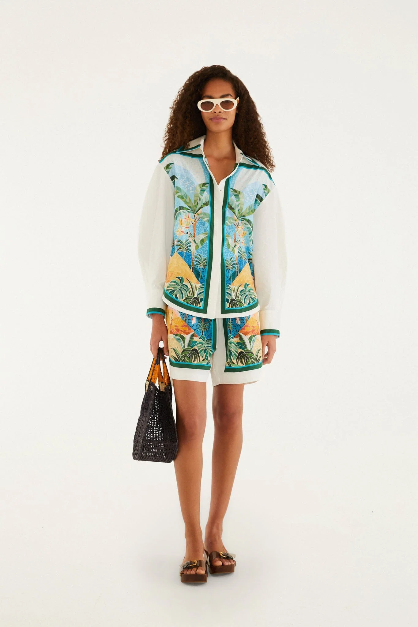 Multicolor Rio Mosaic Collared Buttoned Shirt