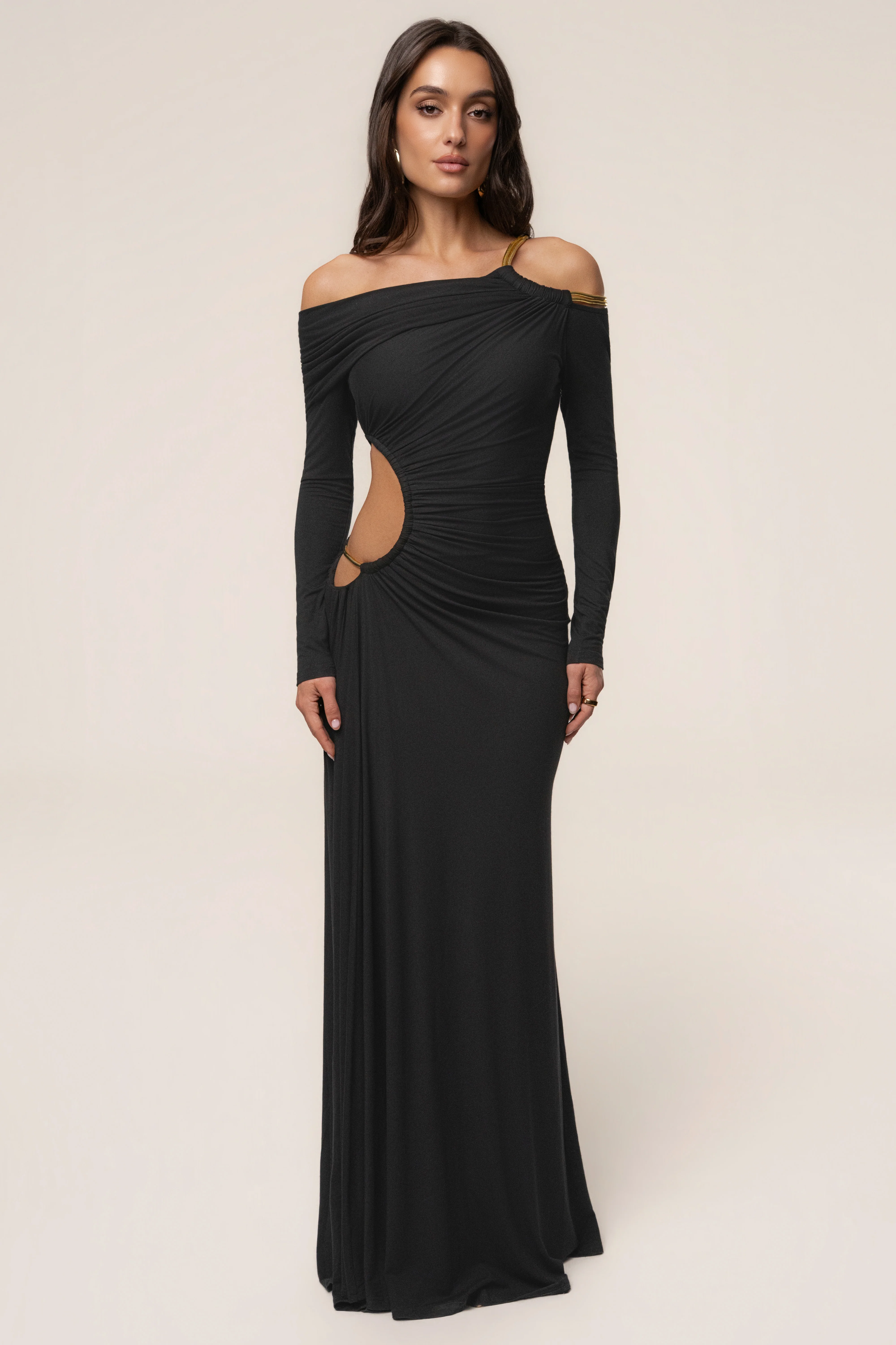 Black Gilded Grace Maxi Dress