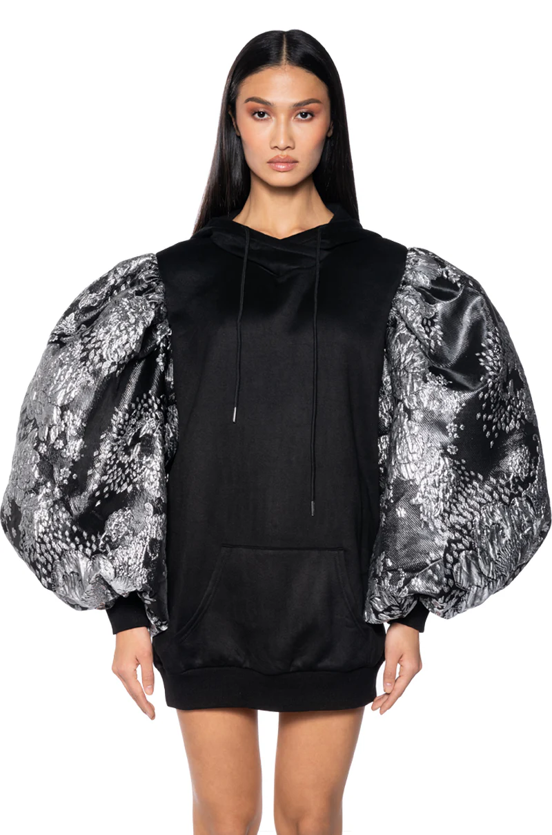 Casual Victorian Brocade Sweatshirt Dress