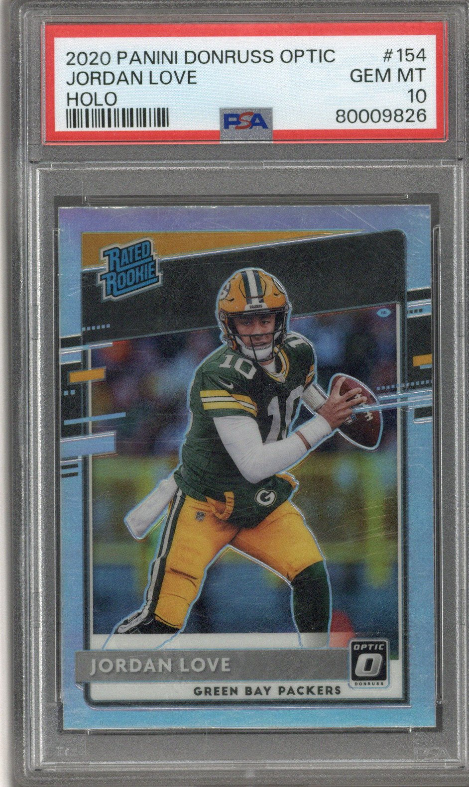 2020 Donruss Optic Jordan Love Rated Rookie Holo PSA 10