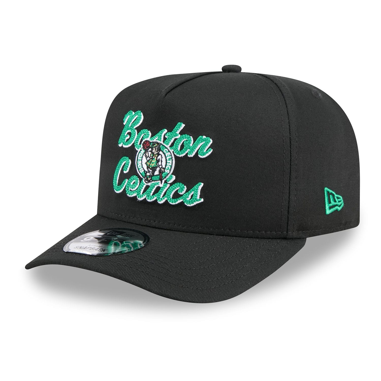 Boston Celtics NBA Chainstitch 9FIFTY A-Frame Snapback Cap Black