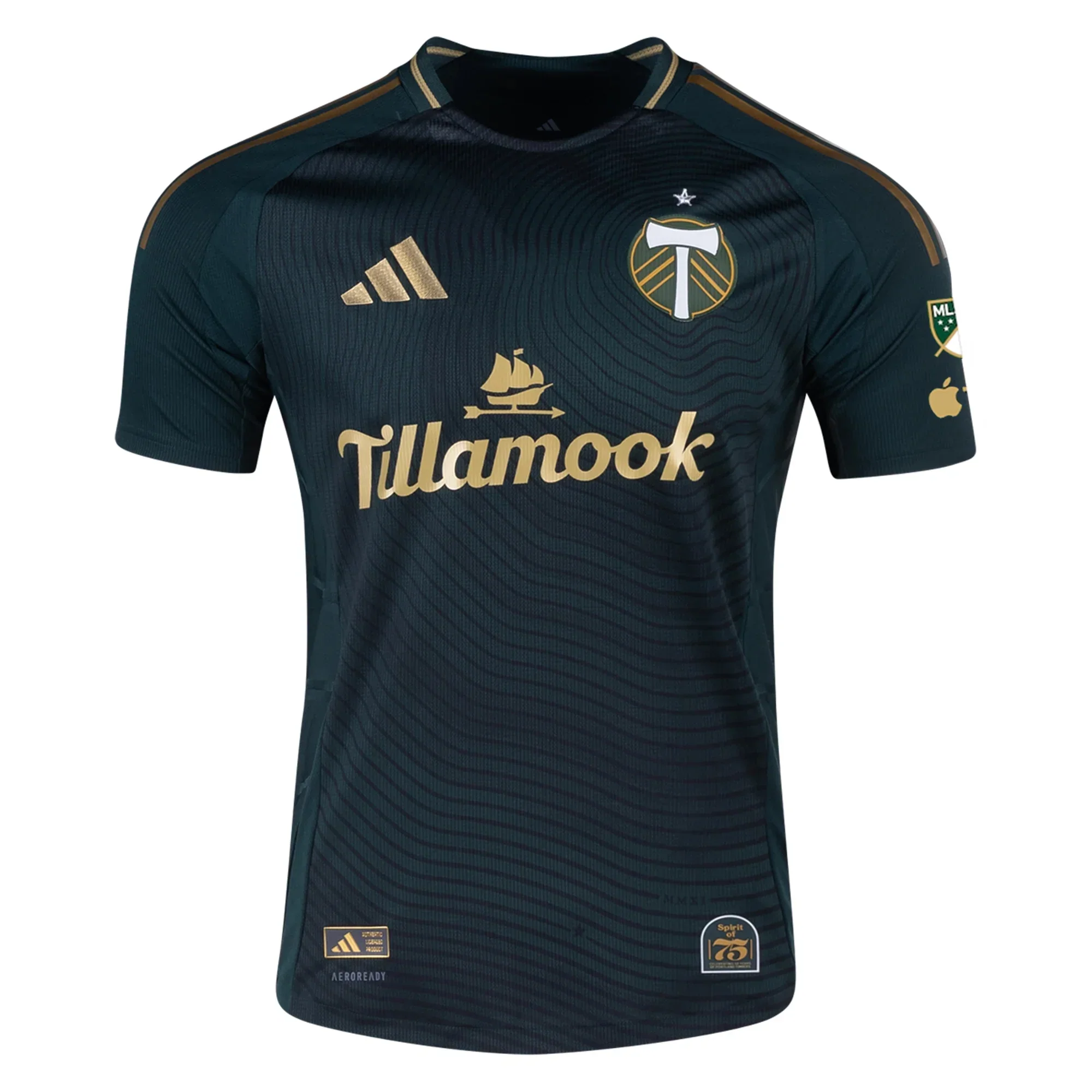 Portland Timbers Authentic Home Jersey w/ MLS & Apple Patch 25/26 (Green/Gold)
