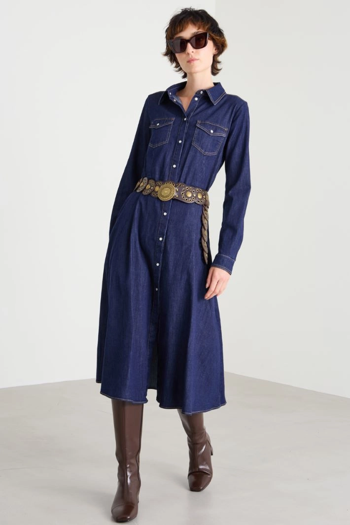Denim shirt dress - BLUE