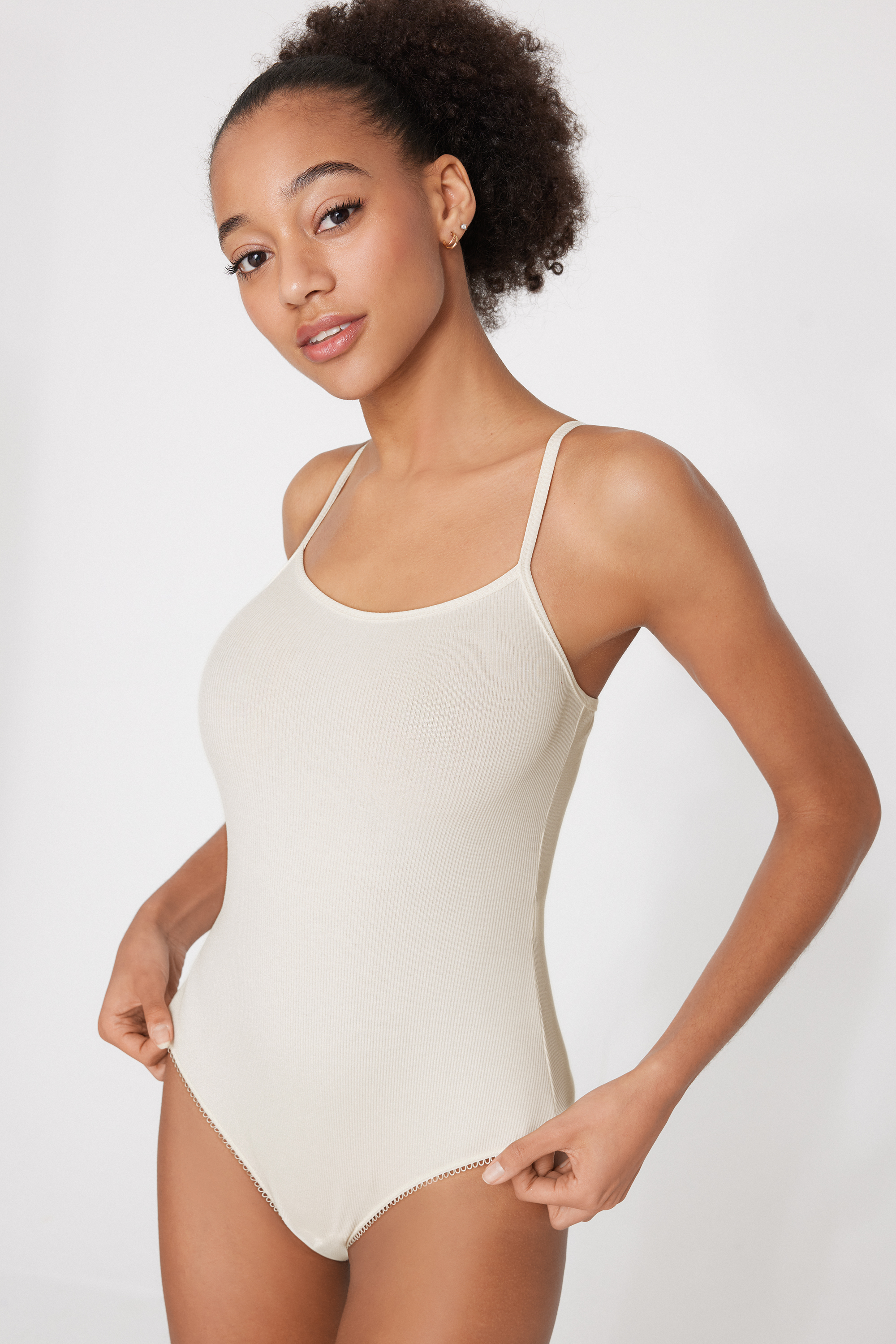 Cotton Cutie Ribbed Body with Narrow Shoulder Straps