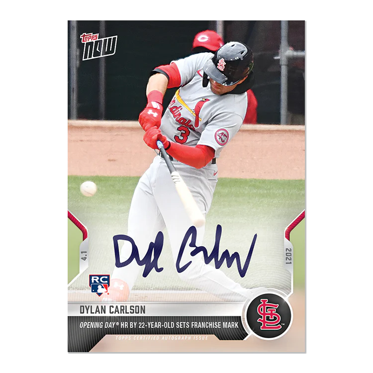 On-Card Auto # to 99 - Dylan Carlson - 2021 MLB TOPPS NOW® Card 6A