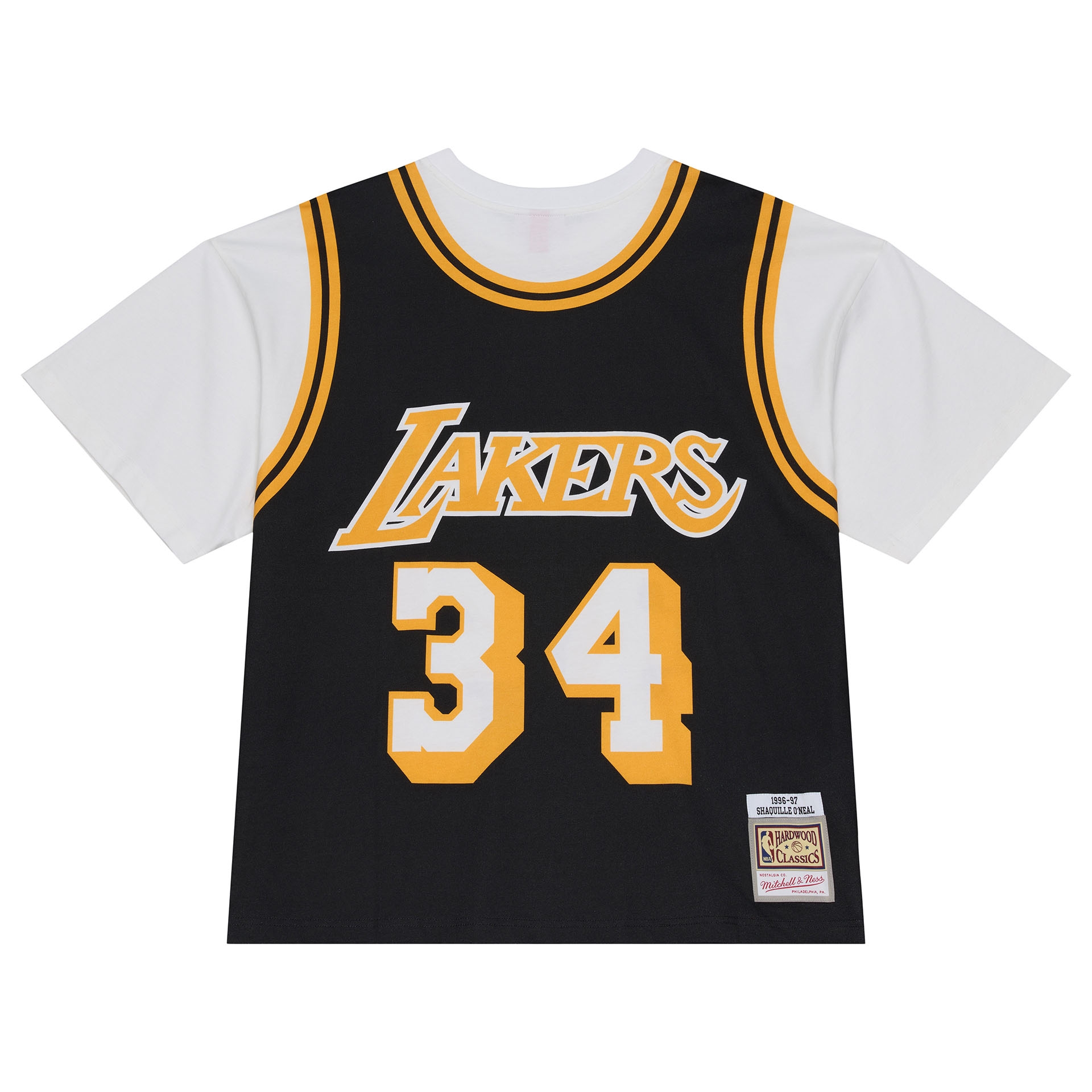 Shaquille O'Neal #34 Los Angeles Lakers Backward Jersey T-Shirt Black